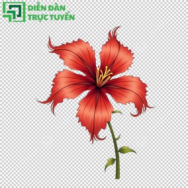 Hoa phượng vector đỏ rực, tạo điểm nhấn nổi bật cho thiết kế