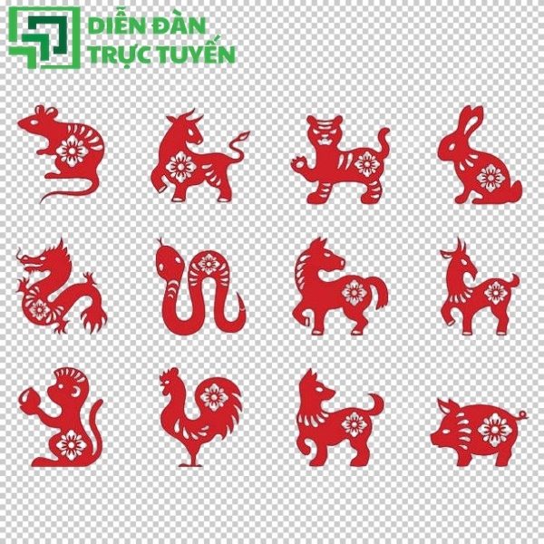 12 con giáp vector phong cách tối giản, hiện đại và chuyên nghiệp.