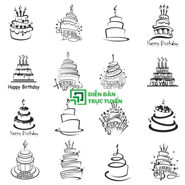 Bánh sinh nhật vector