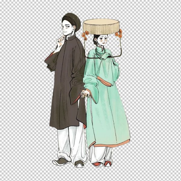 Áo dài vector nam nữ 