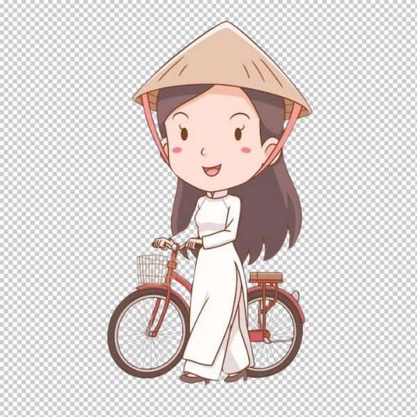 Vector áo dài nữ chibi 