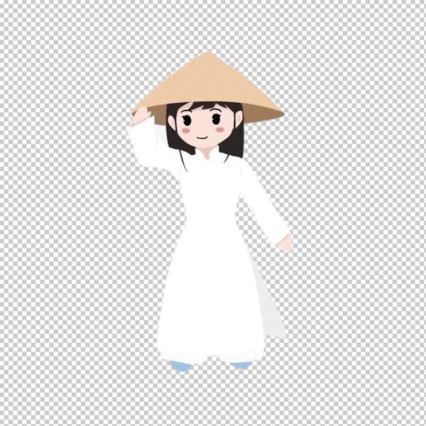 Vector nữ áo dài trắng