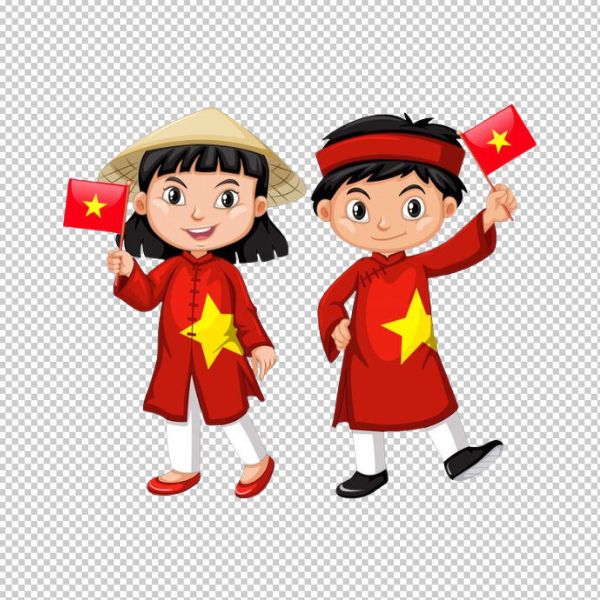 Vector áo dài cờ đỏ sao vàng 