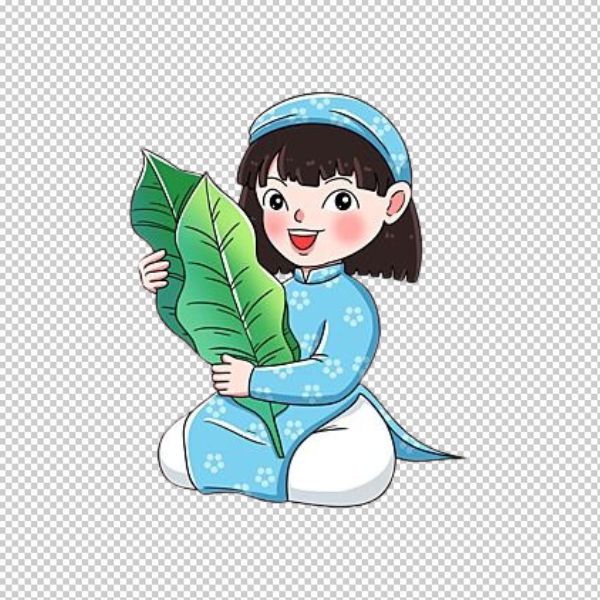 Vector áo dài nữ xanh biển 