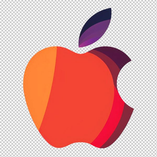 Apple logo vector màu cam 