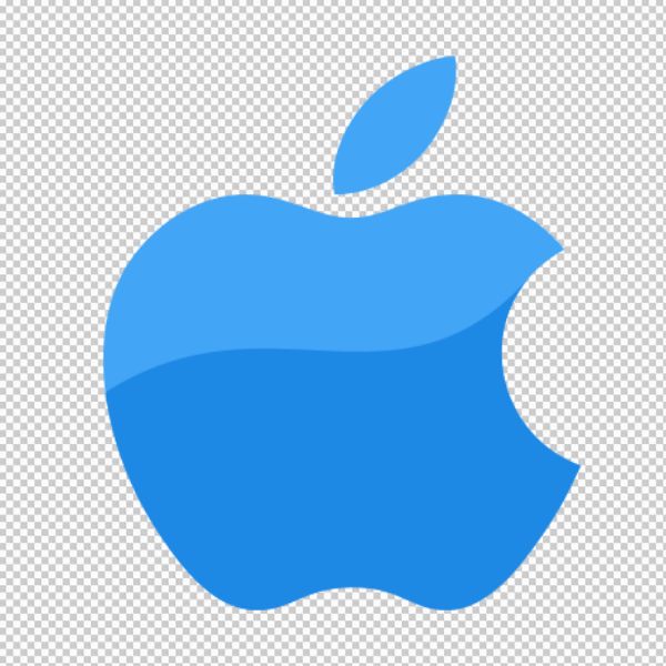 Apple logo vector màu xanh 