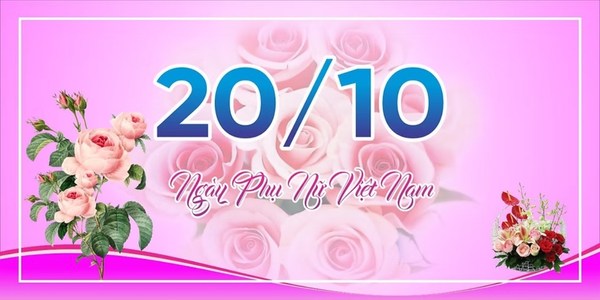 Background vector 20/10 đơn giản thanh lịch