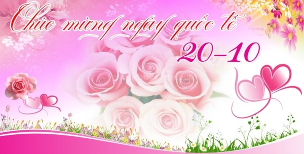 Background vector 20/10 phong cách hiện đại