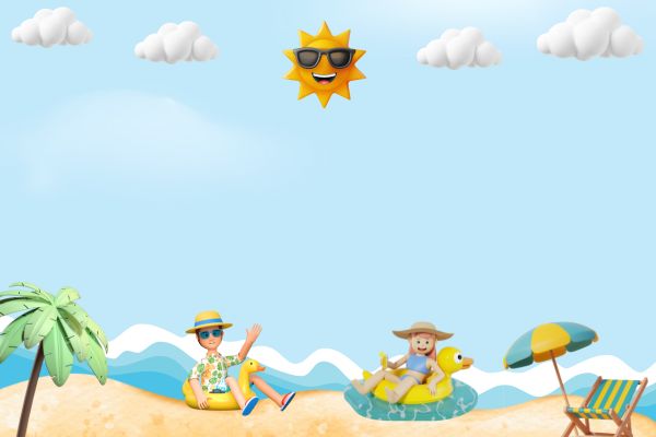 Background biển vector hoạt hình