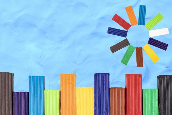 Background mầm non vector đất nặn