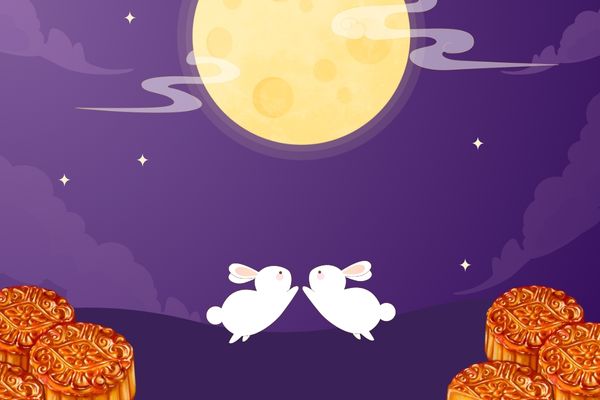 Background mặt trăng vector tím