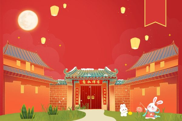 Background mặt trăng vector cửa cung