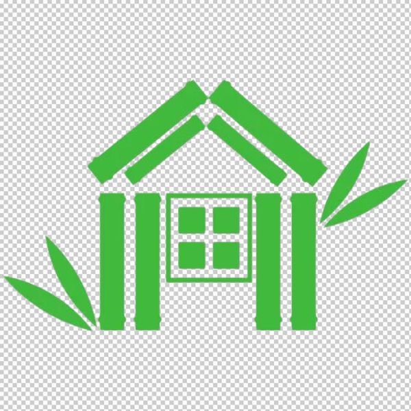 Logo ngôi nhà bằng tre