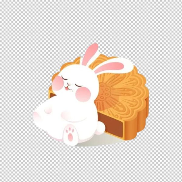 Bánh trung thu vector & thỏ