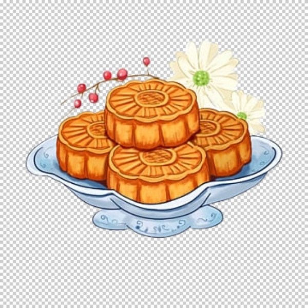 Hình: Vector dĩa bánh trung thu