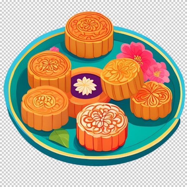 Hình: Vector bánh trung thu đủ màu