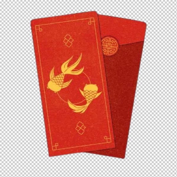 Bao lì xì vector đỏ cá cảnh