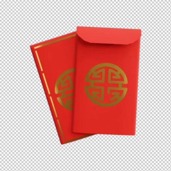 Bao lì xì vector tone đỏ dấu ấn