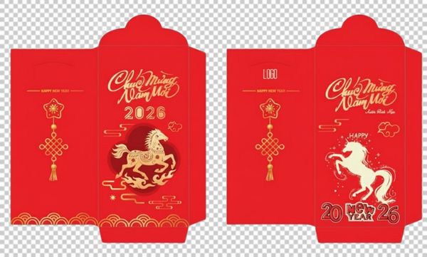 File bao lì xì 2026 định dạng vector, phù hợp mọi nhu cầu thiết kế