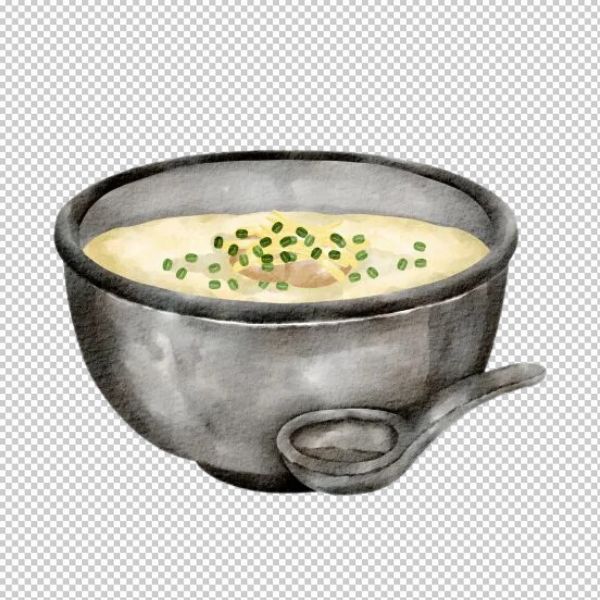 Bát cháo hành vector