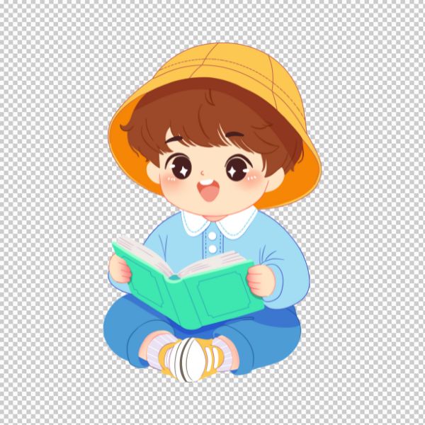 Em bé đọc sách vector