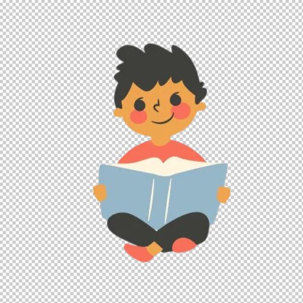 Bé đọc sách vector