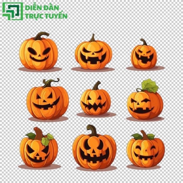 Bí ngô halloween vector kinh dị