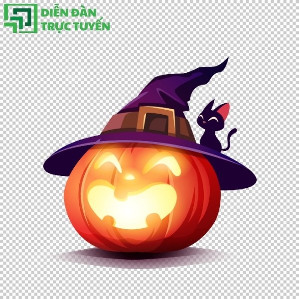 Vector bí ngô Halloween dễ thương, tông cam nổi bật