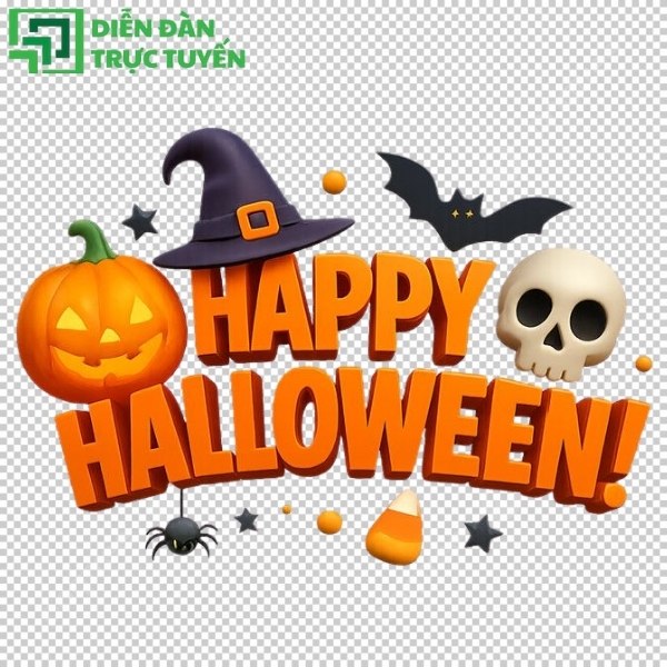 Hình bí ngô Halloween vector phong cách huyền bí