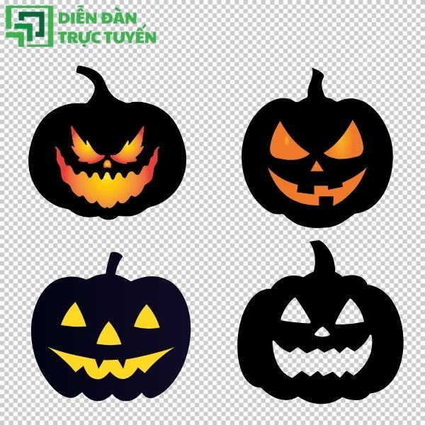 Bí ngô Halloween vector cho banner và poster đẹp