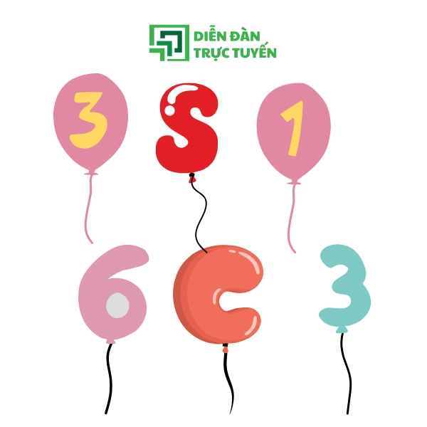 Mẫu Bóng Bay Vector Chữ Số Đẹp Mắt