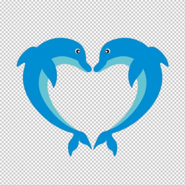 Cá heo vector hình trái tim