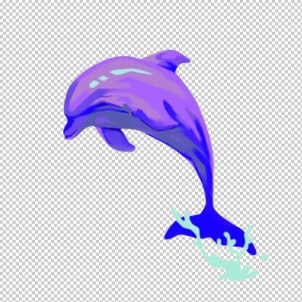 Cá heo vector màu hologram