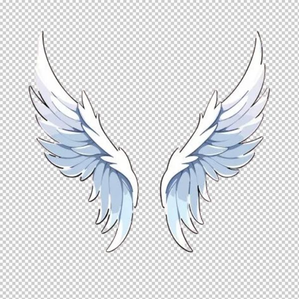 Cánh thiên thần vector viền đen