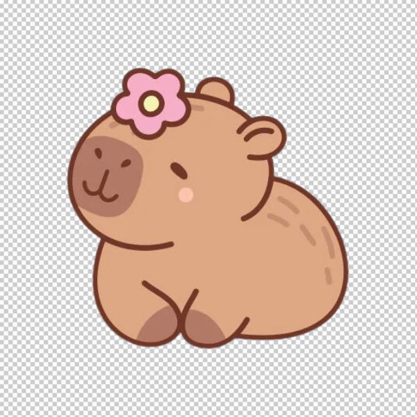 Capybara vector có hoa