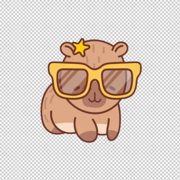 Capybara vector mang kính
