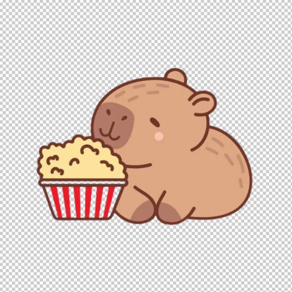 Capybara vector ăn bắp