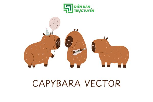 Tải Các Mẫu Capybara Vector Dễ Thương Trendy Nhất