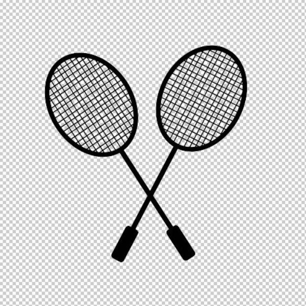 Bộ vợt cầu lông vector 