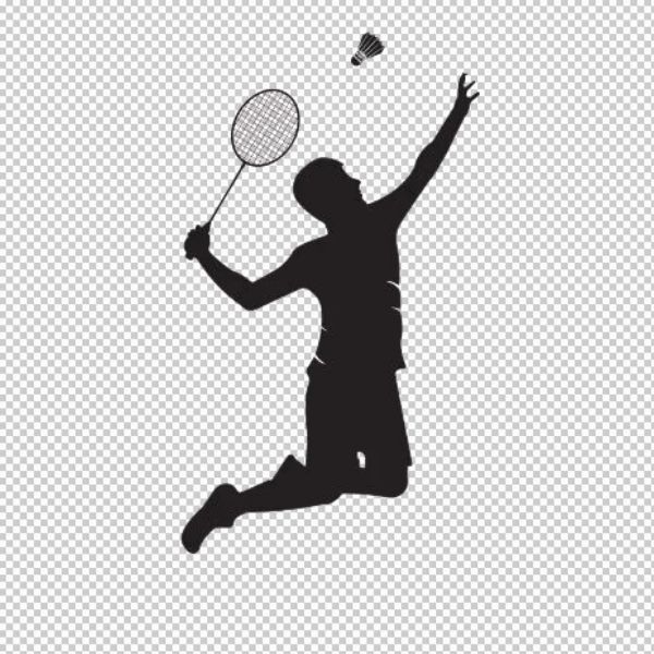 Chàng trai đánh cầu lông vector