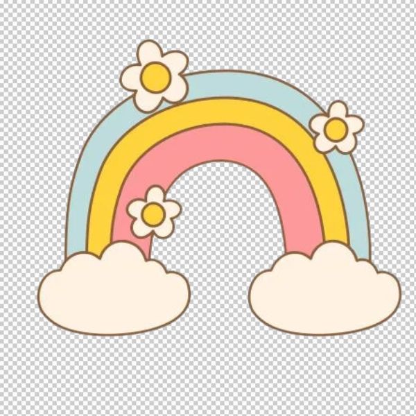 Vector cầu vồng có hoa