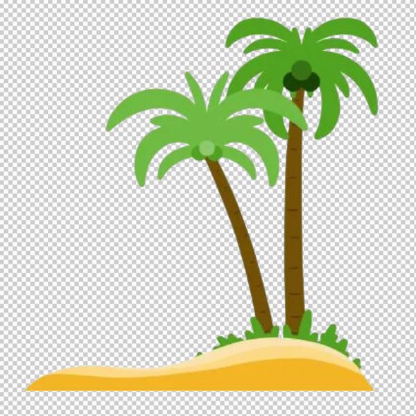 Cây dừa vector bên bờ cát