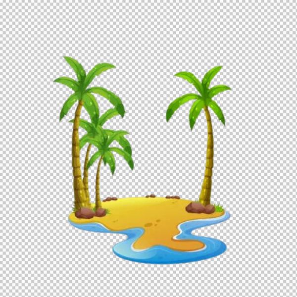 Cây dừa vector và bờ biển