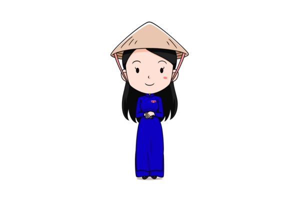 Chibi nữ đoàn thanh niên vector