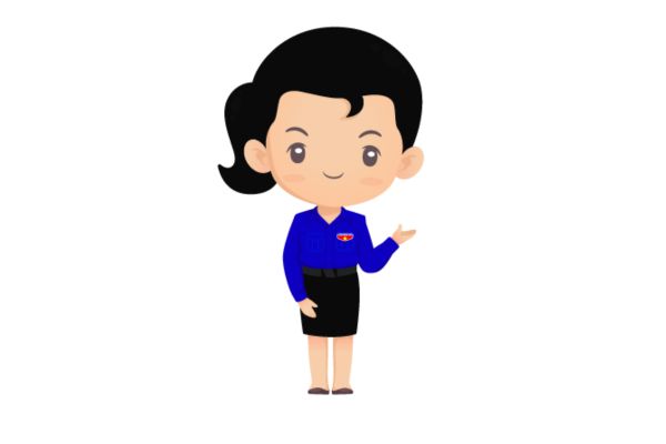 Chibi nữ đoàn thanh niên vector lịch sự
