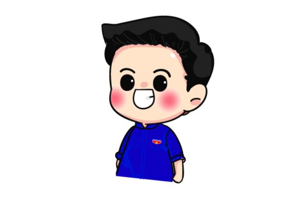 Chibi nam năng động đoàn thanh niên vector
