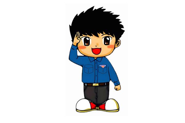 Chibi nam sinh đoàn thanh niên vector