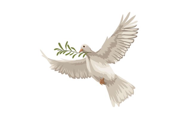 Chim bồ câu vector gặm lá