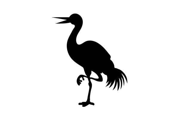 Vector chim hạc âm bản