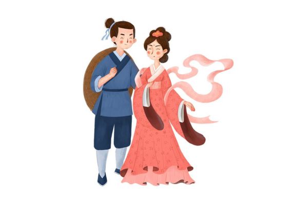 Chú Cuội chị Hằng vector